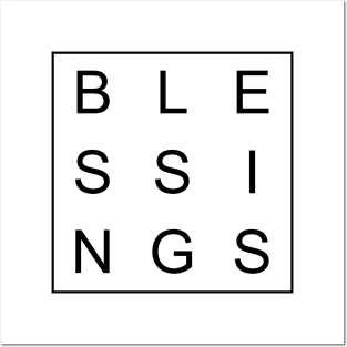 minimalist and simple design blessings black word Posters and Art